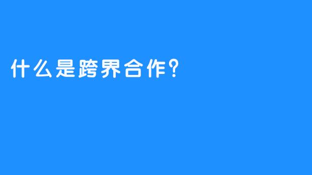 什么是跨界合作？
