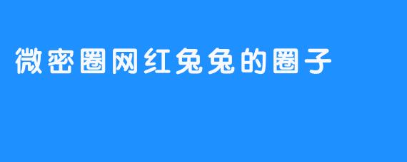 微密圈网红兔兔的圈子